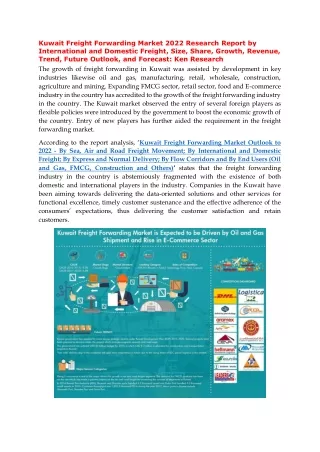 kuwait freight forwarding market 2022 research