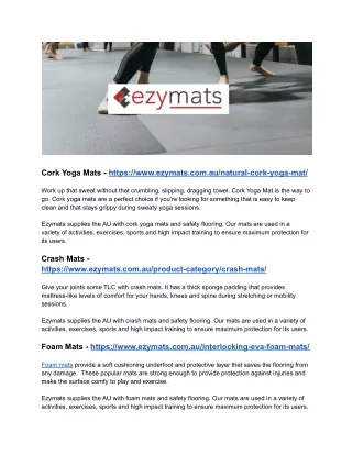 Cork Yoga Mats_Crash Mats_Foam Mats_Rubber Mats