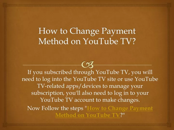 how to change payment method on youtube tv