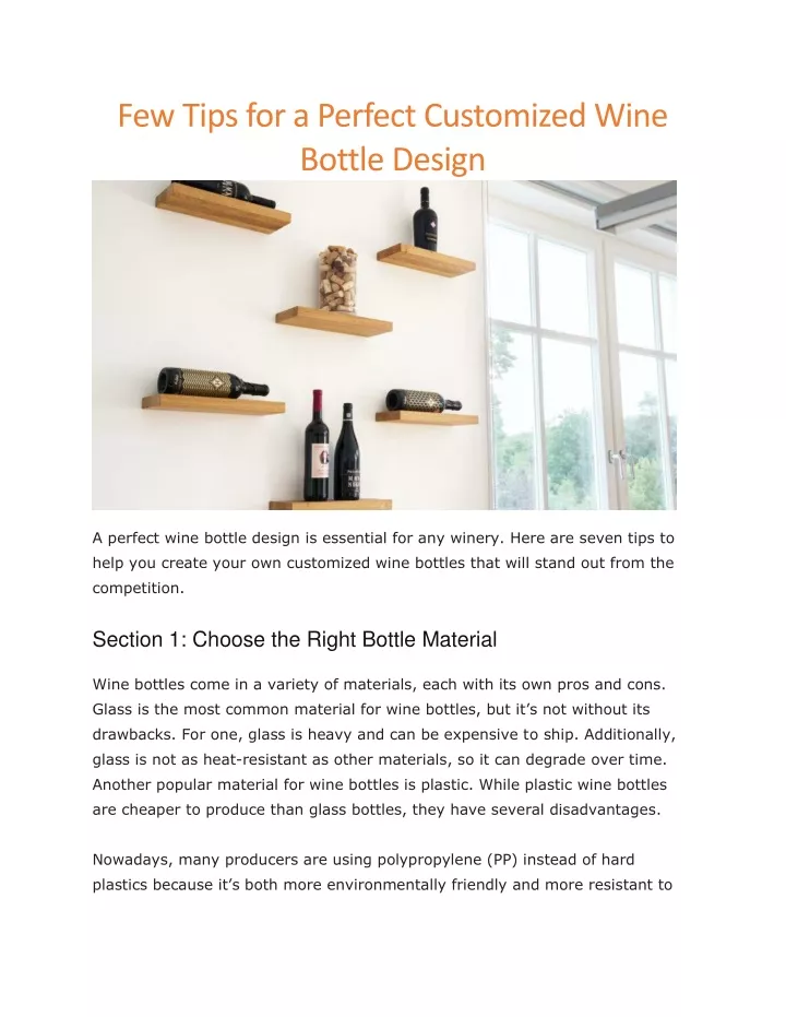 few tips for a perfect customized wine bottle