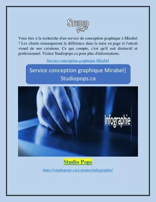 Service conception graphique Mirabel Studiopops.ca