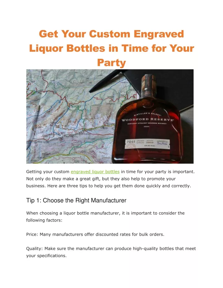 get your custom engraved liquor bottles in time