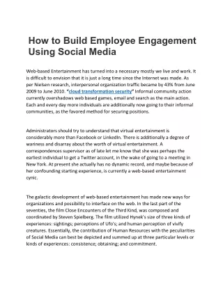 How to Build Employee Engagement Using Social Media