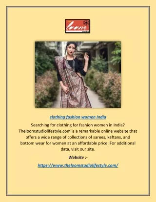 Clothing Fashion Women India | Theloomstudiolifestyle.com