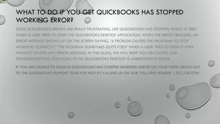 what to do if you get quickbooks has stopped working error