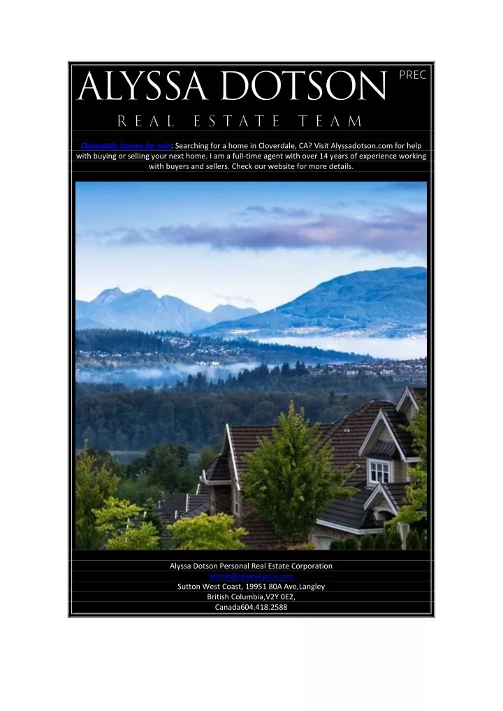 cloverdale homes for sale searching for a home
