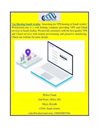 Vps Hosting Saudi Arabia | Wafaicloud.com