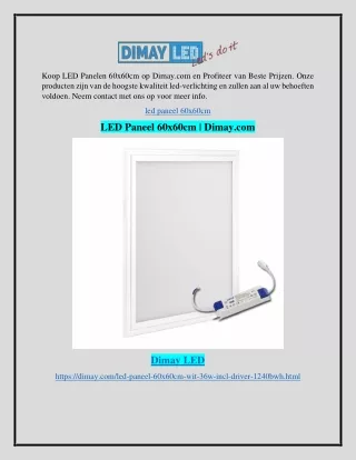 LED Paneel 60x60cm | Dimay.com