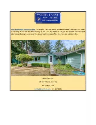 Coos BaCoos Bay Oregon Homes For Sale | North-pt.com