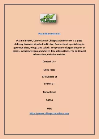 Pizza Place Bristol | Olivepizzaonline.com