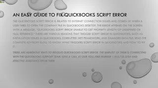 an easy guide to fix quickbooks script error