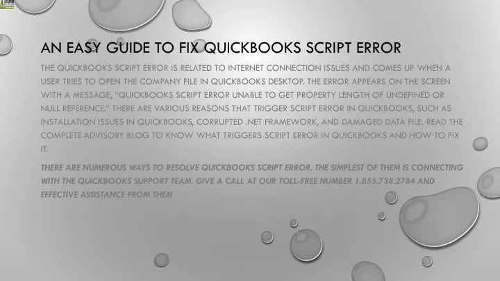 an easy guide to fix quickbooks script error