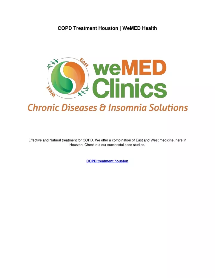 copd treatment houston wemed health