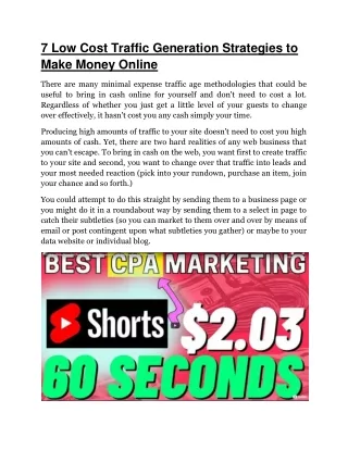 7 low cost traffic generation strategies to make