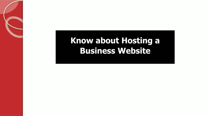 know about hosting a business website