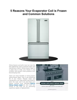 5 Reasons Your Evaporator Coil is Frozen and Common Solutions