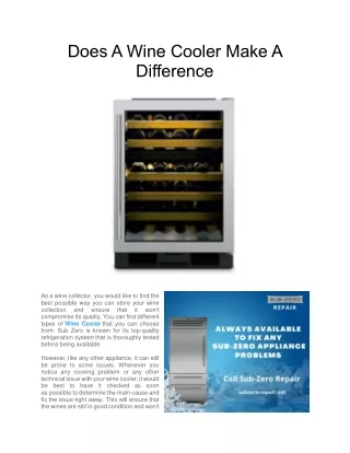 Does A Wine Cooler Make A Difference
