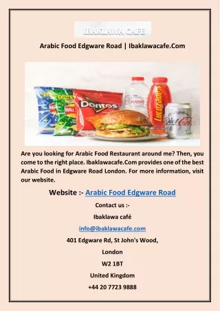 Arabic Food Edgware Road  Ibaklawacafe