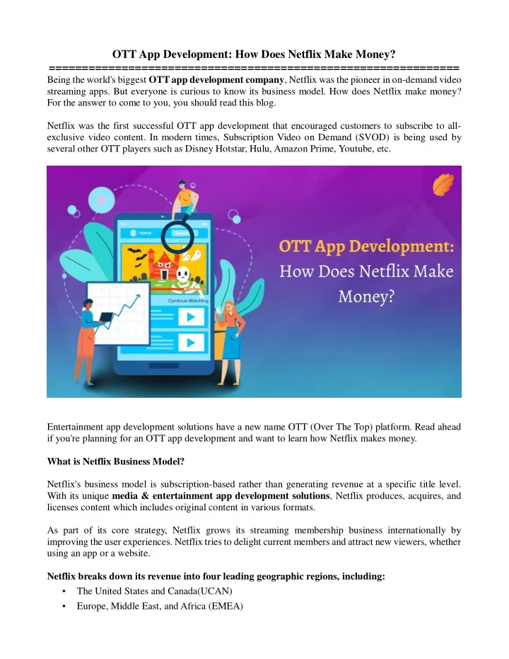 ott app development how does netflix make money