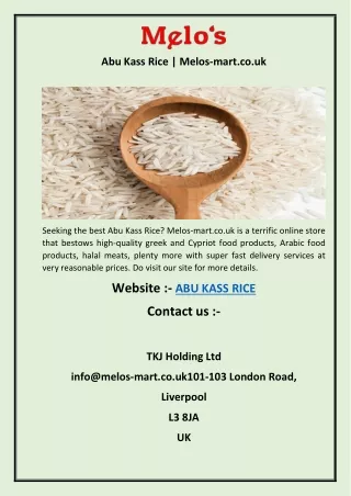 Abu Kass Rice | Melos-mart.co.uk