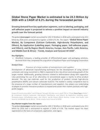 global stone paper market is estimated