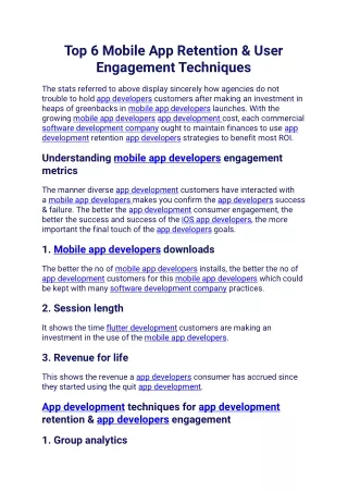 top 6 mobile app retention user engagement