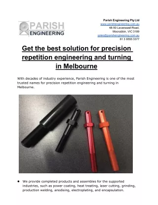 Get the best solution for precision repetition engineering