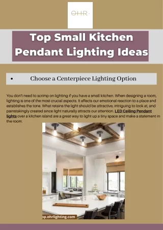 Top Small Kitchen Pendant Lighting Ideas