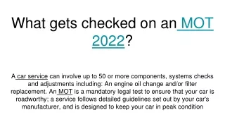what gets checked on an mot 2022