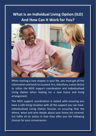 What is an Individual Living Option (ILO) And How Can It Work for You?