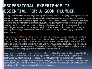 professional experience is essential for a good