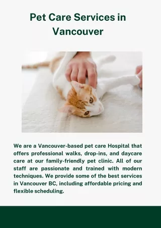 Pet Care Services in Vancouver