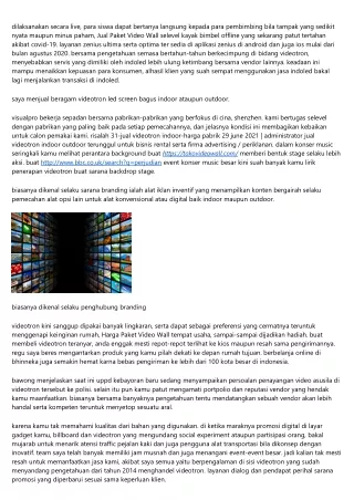 Terjual Jual Running Text Jakarta Bandung Harga Paket Video Wall Paling Baik