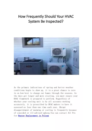 how how frequently frequently should system
