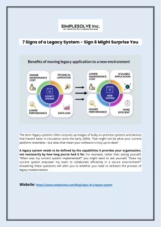 7 Signs of a Legacy System - Sign 6 Might Surprise You