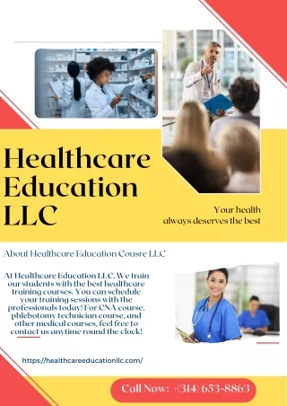 Best Healthcare Training Courses With Healthcare Education LLC