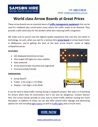 World class Arrow Boards at Great Prices