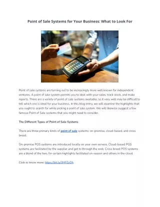point of sale systems for your business what