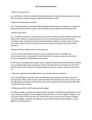 sap ariba interview questions