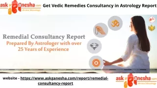 get vedic remedies consultancy in astrology report