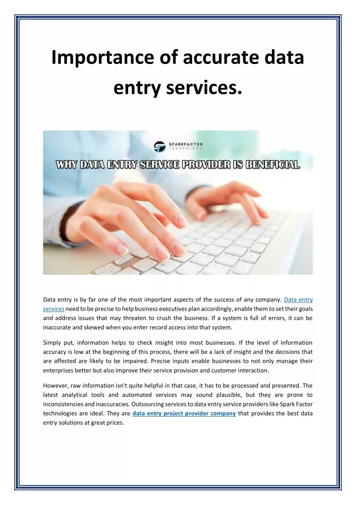 importance of accurate data entry services