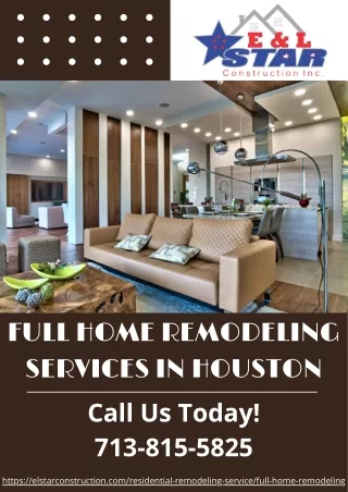 Full Home Remodeling Services in Houston  | E & L Star Construction