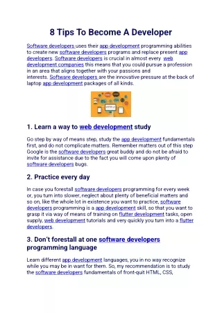 8 tips to become a developer