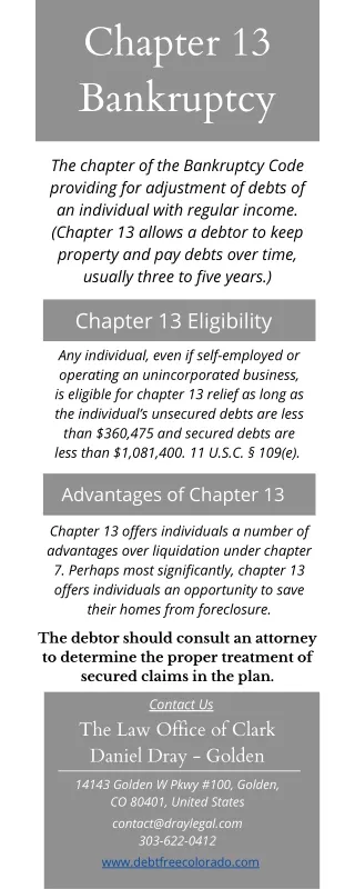 Chapter 13 Bankruptcy Attorney in Golden CO