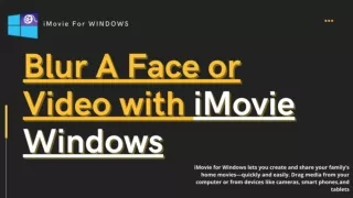 Blur A Face or Video with iMovie Windows