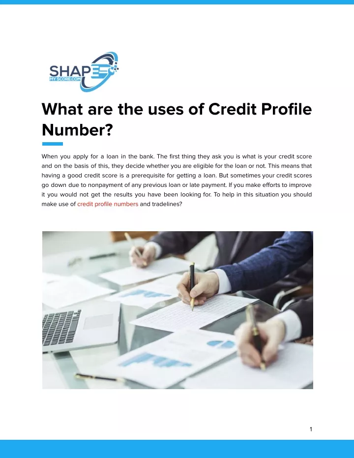 what are the uses of credit profile number