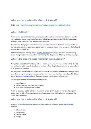 what are the possible side effects of adderall