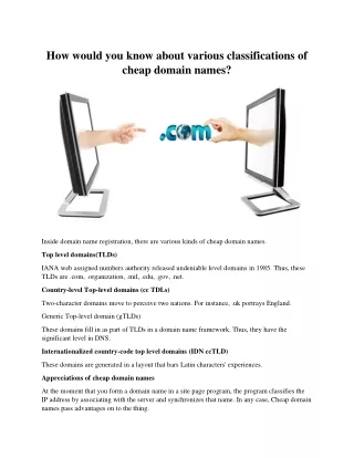 how would you know about various classifications