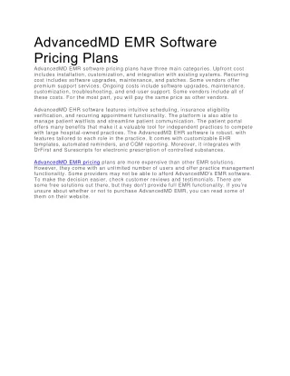 advancedmd emr software pricing plans advancedmd