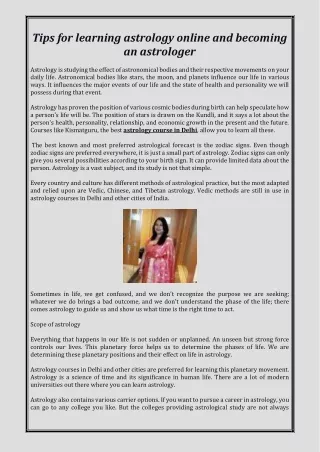 tips for learning astrology online and becoming